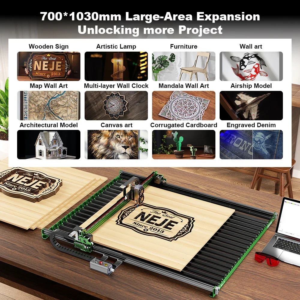 NEJE Max 4 V2 E80 24W High-Spe - Industrial Laser Engraver For Wood 评论和价格