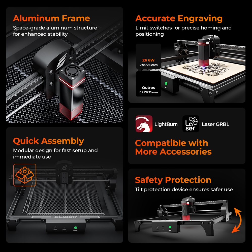 ELIDOR Z6 6W Laser Engraver an - Industrial Handheld Laser Engraver 评论和价格