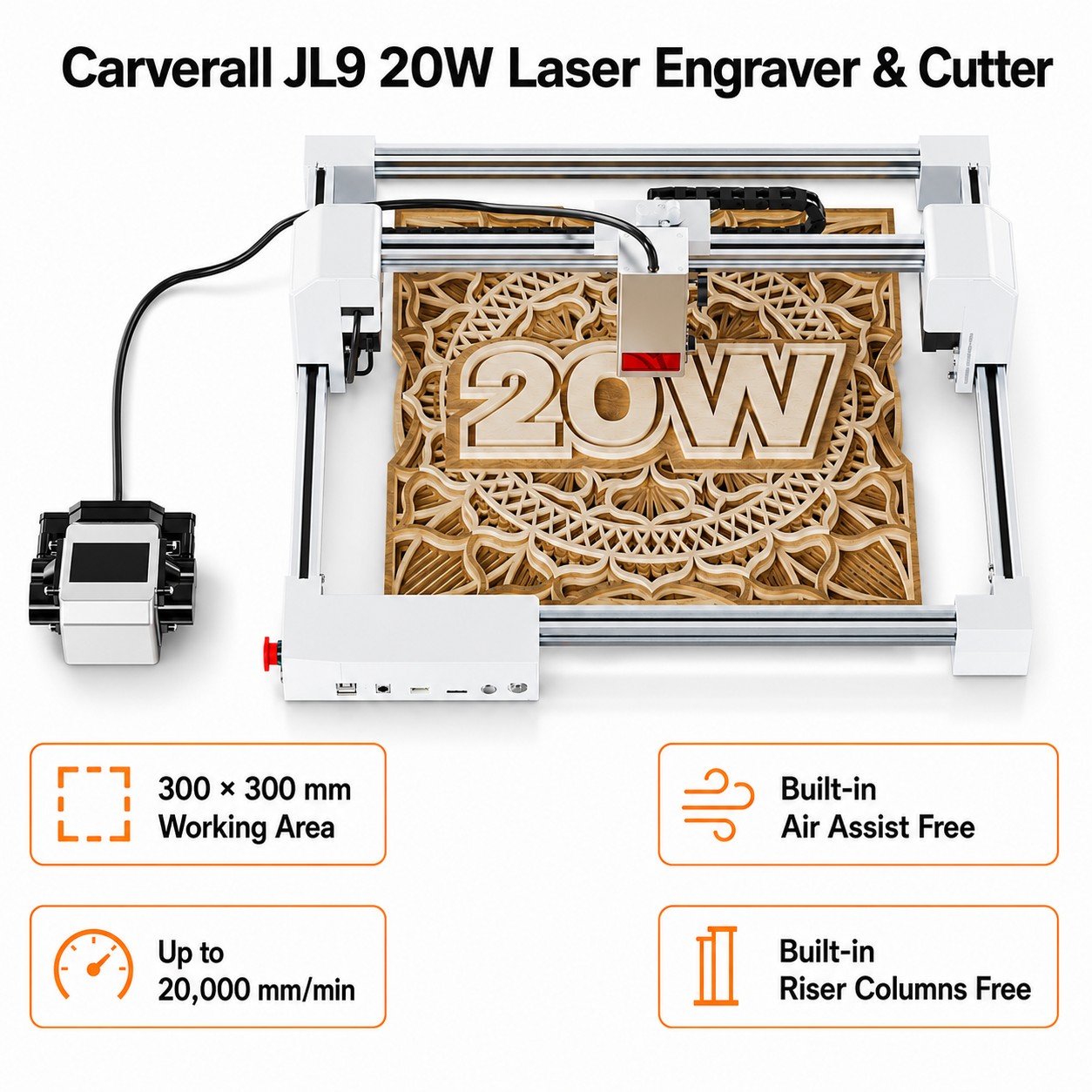 Carverall JL9 20W Laser Engrav - Industrial Handheld Laser Engraver 评论和价格