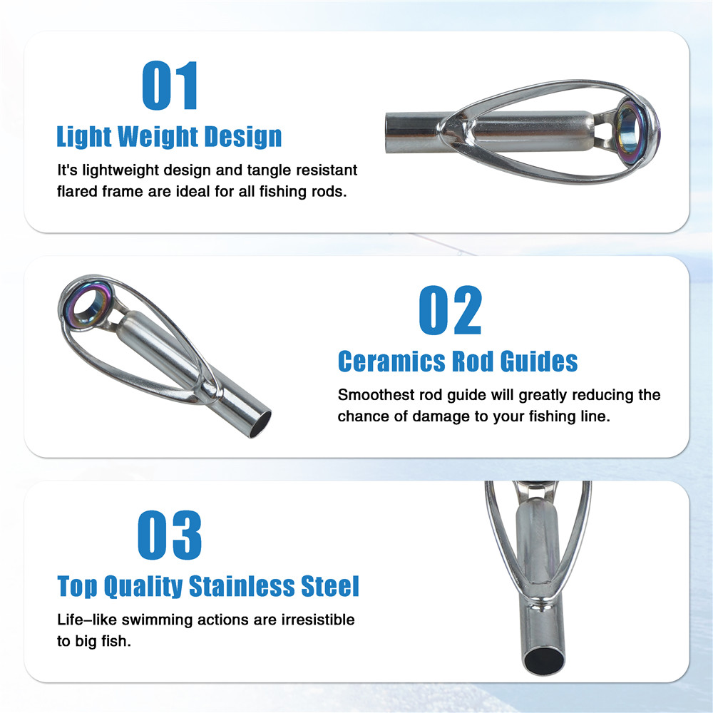 10Pcs Fishing Rod Guide Tips R - Industrial Laser Line 评论和价格